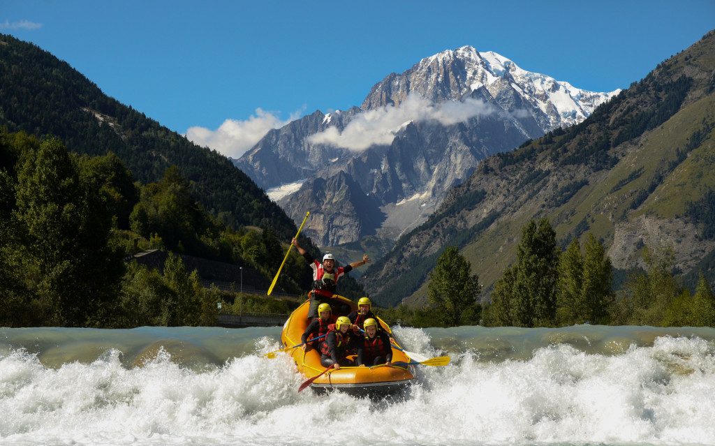 Picture perfect. Getting into a rapid with Mont Blanc as a background. 
