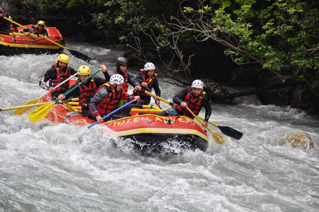 The Team, keeping calm and composed on the Champex Rafting. Photo - Eve Eichenberger